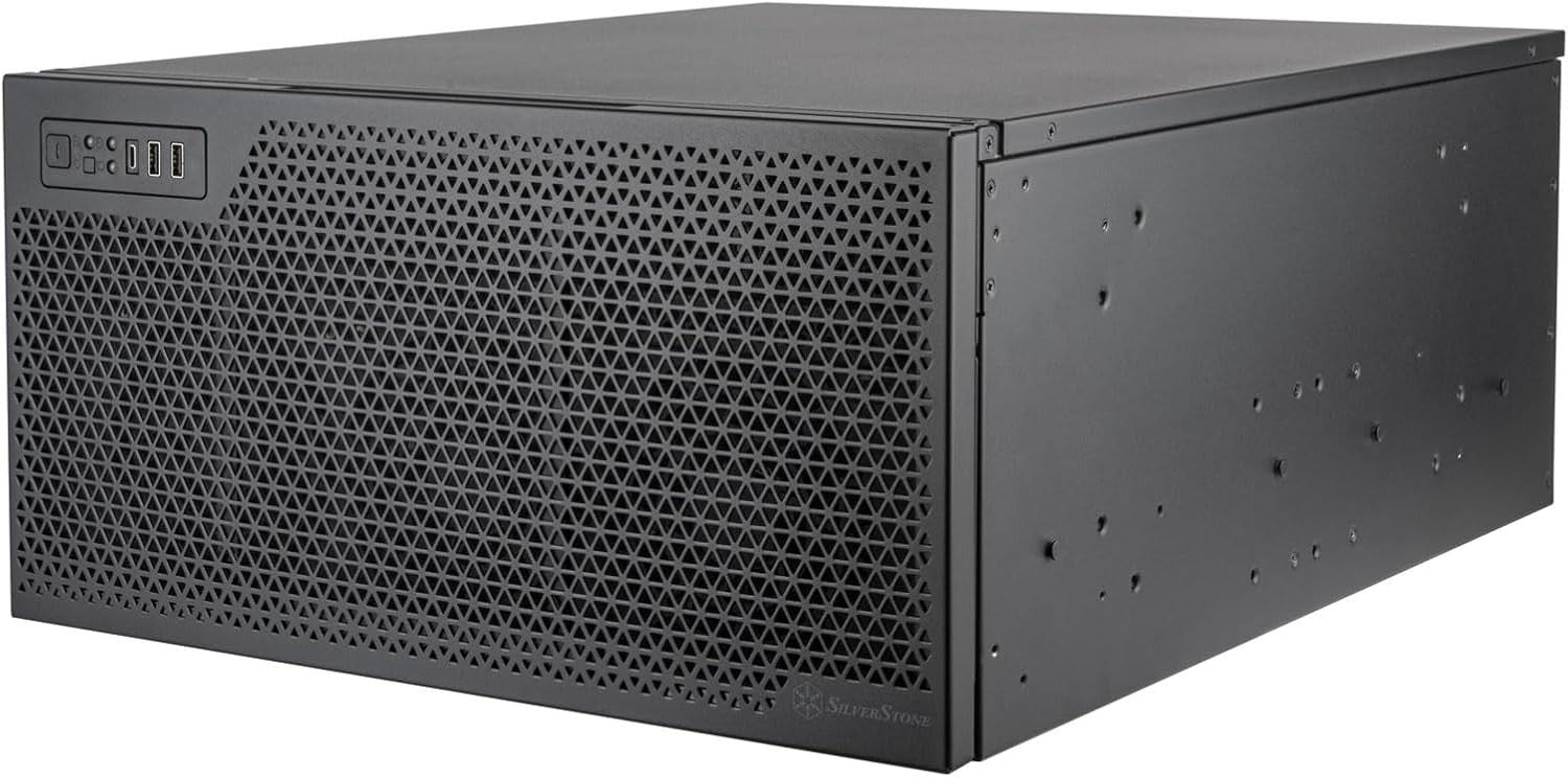 Silverstone RM52 5U Rackmount Server Chassis, Dual 360mm Liquid Cooling Capabil